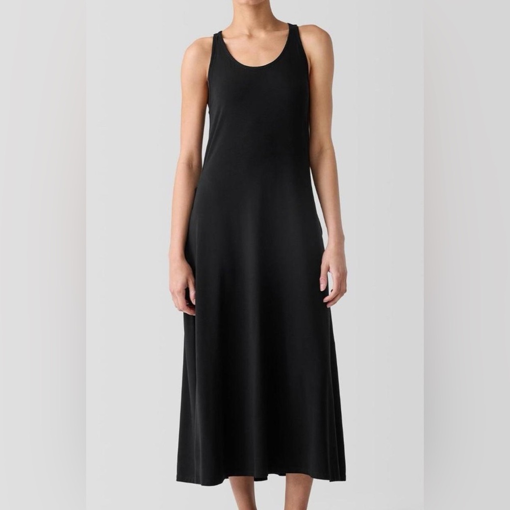 Eileen Fisher Black Midi Tank Dress